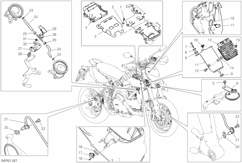 Tutte le parti per il 12c - Dispositivi Elettrici del Ducati Hypermotard 950 2019